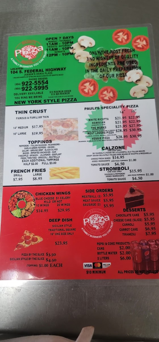 Pauli's Pizza Pasta Photo Menu 7