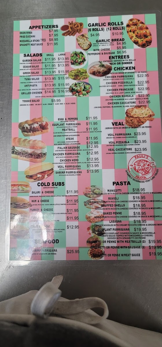 Pauli's Pizza Pasta Photo Menu 9