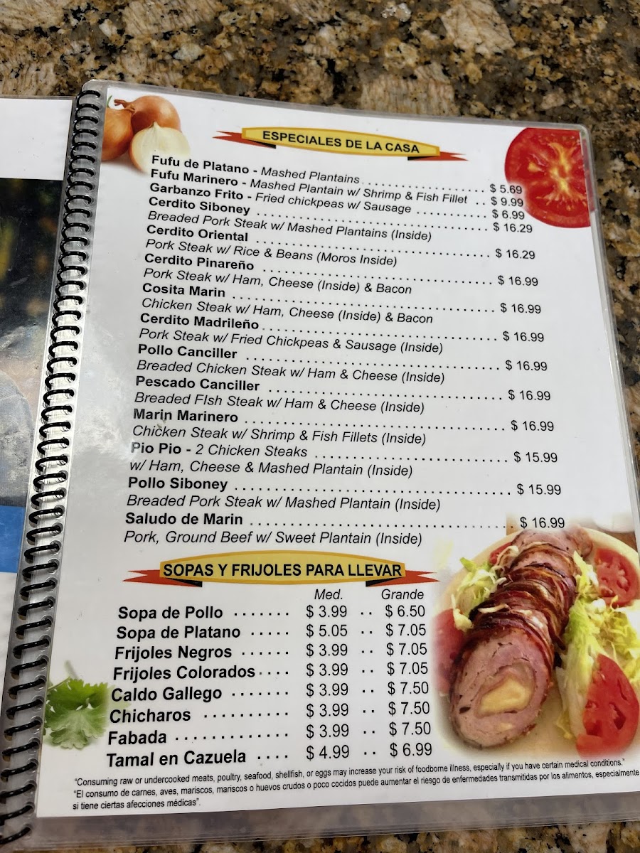 Casa Marin Restaurant Photo Menu 1
