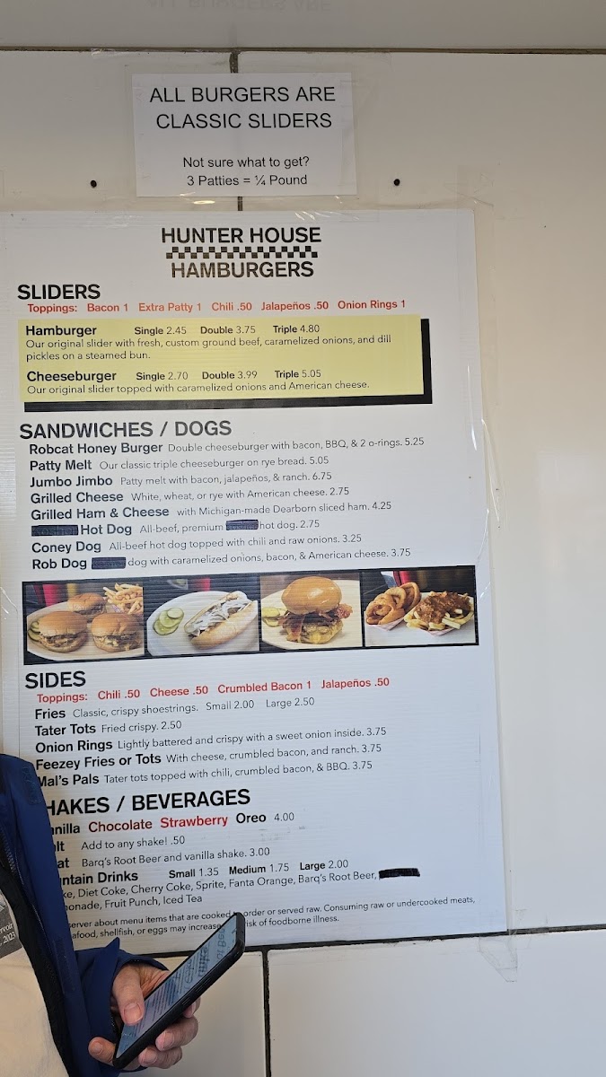 Hunter House Hamburgers Photo Menu 2