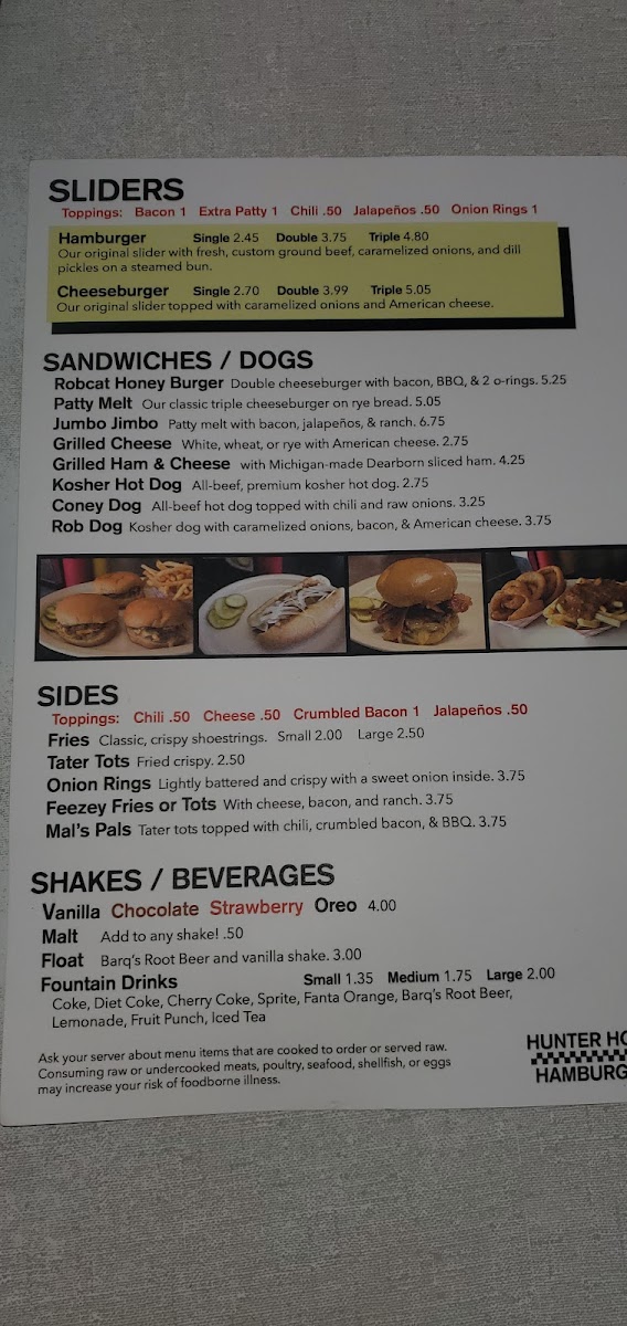 Hunter House Hamburgers Photo Menu 5