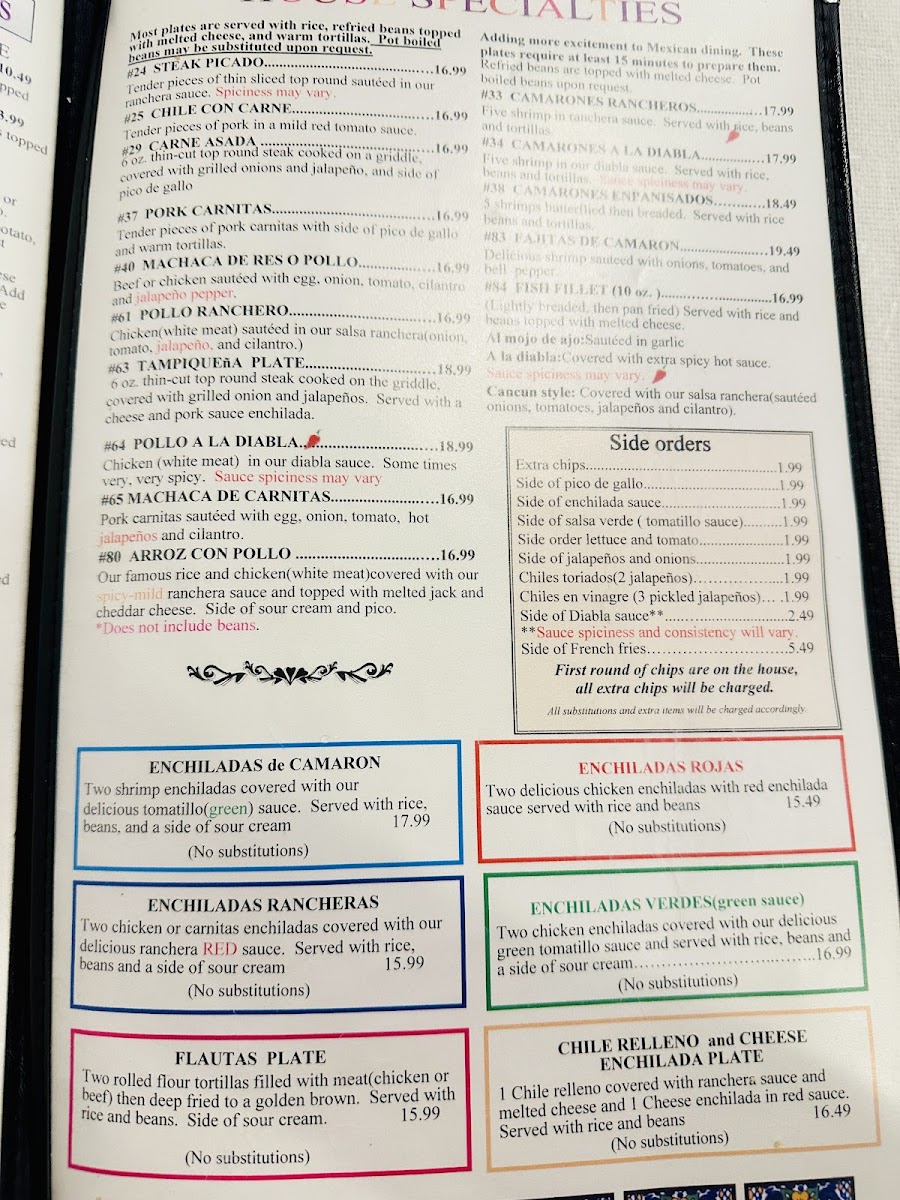 El Farolito Mexican Restaurant Photo Menu 10