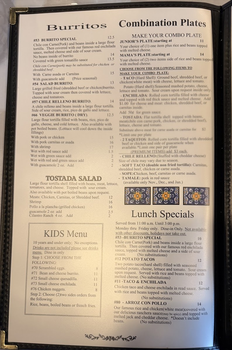 El Farolito Mexican Restaurant Photo Menu 3