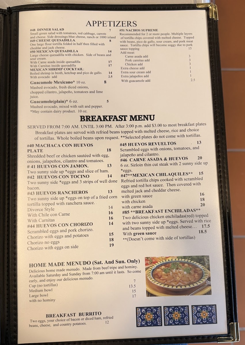 El Farolito Mexican Restaurant Photo Menu 4