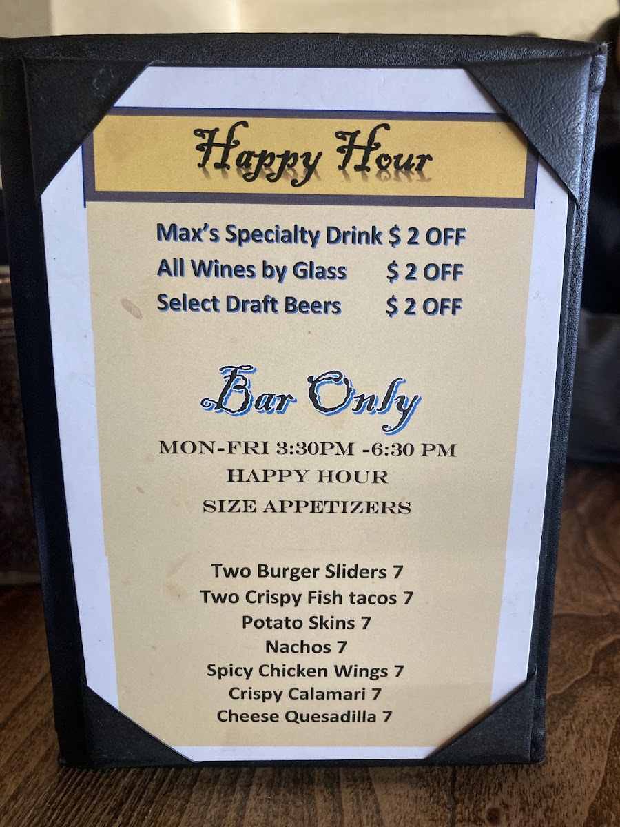 Max's of Burlingame Photo Menu 3