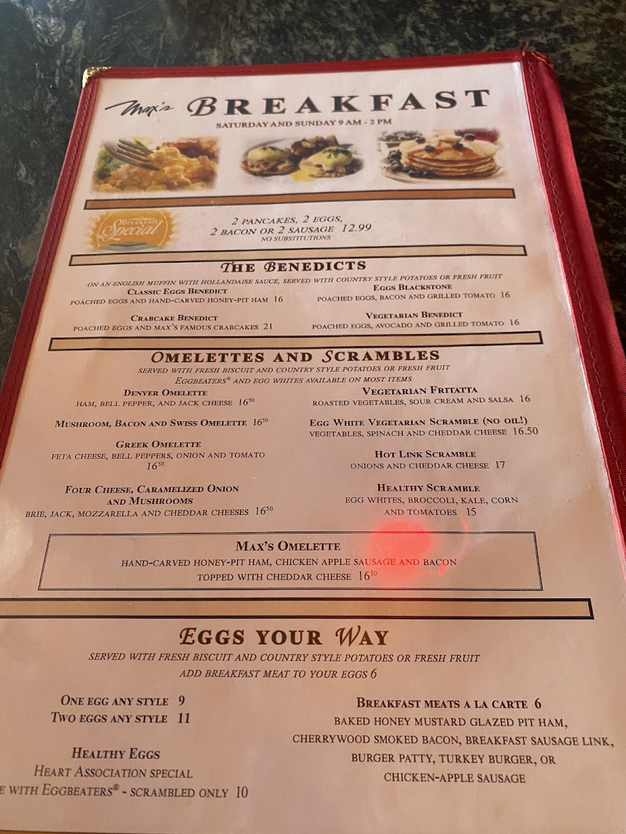 Max's of Burlingame Photo Menu 9