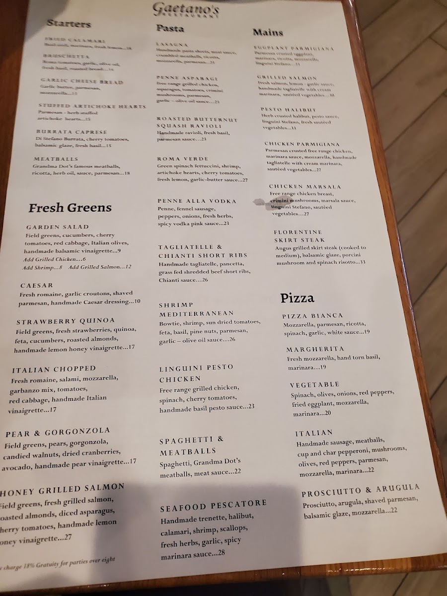 Gaetano's Restaurant Photo Menu 9