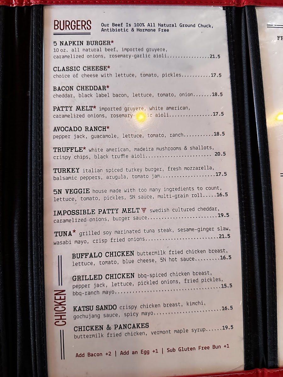 5 Napkin Burger Photo Menu 10
