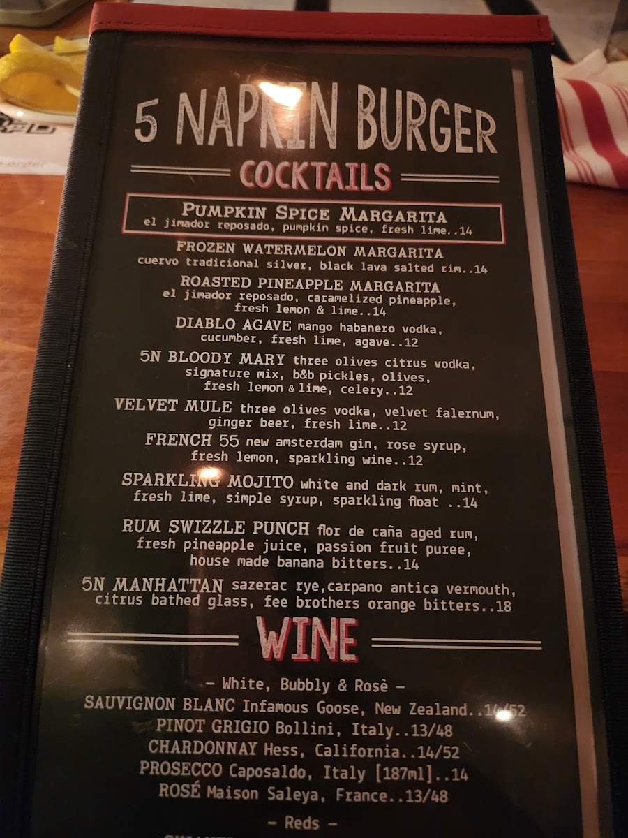 5 Napkin Burger Photo Menu 9