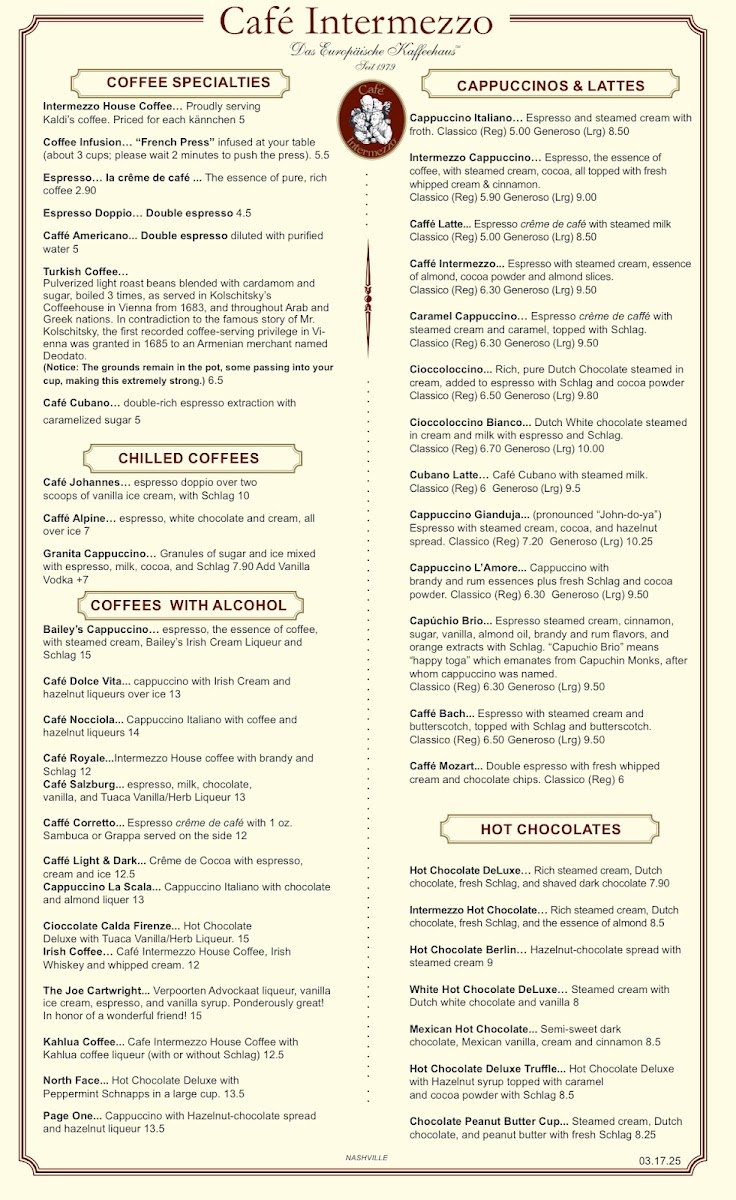 Café Intermezzo - Nashville Photo Menu 7