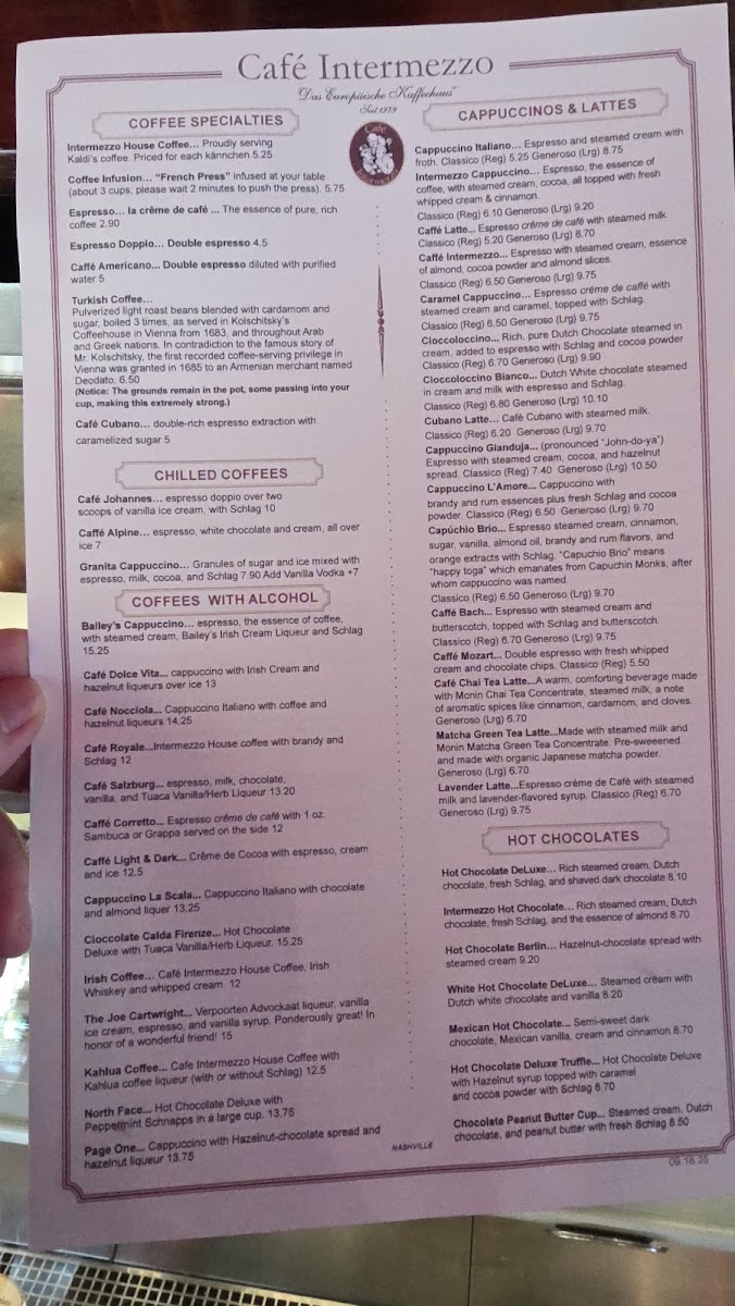 Café Intermezzo - Nashville Photo Menu 8