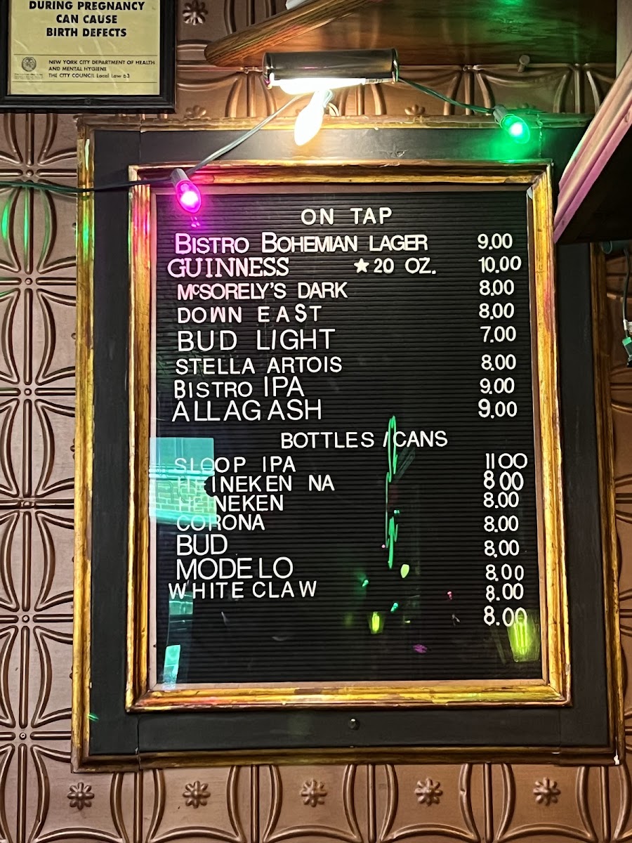 Corner Bistro Photo Menu 3