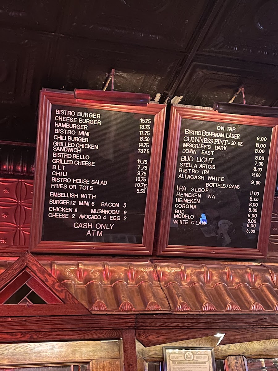 Corner Bistro Photo Menu 4