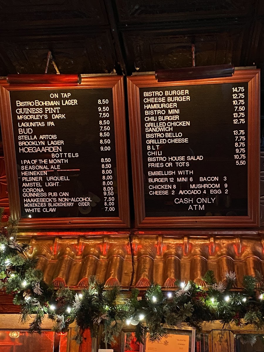 Corner Bistro Photo Menu 5