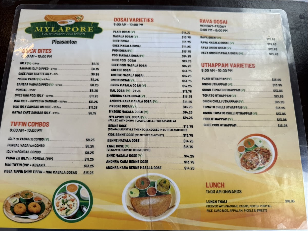 Mylapore South Indian Pleasanton Photo Menu 5