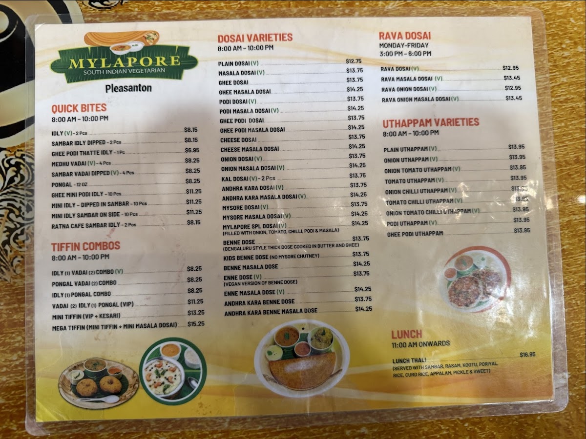 Mylapore South Indian Pleasanton Photo Menu 6