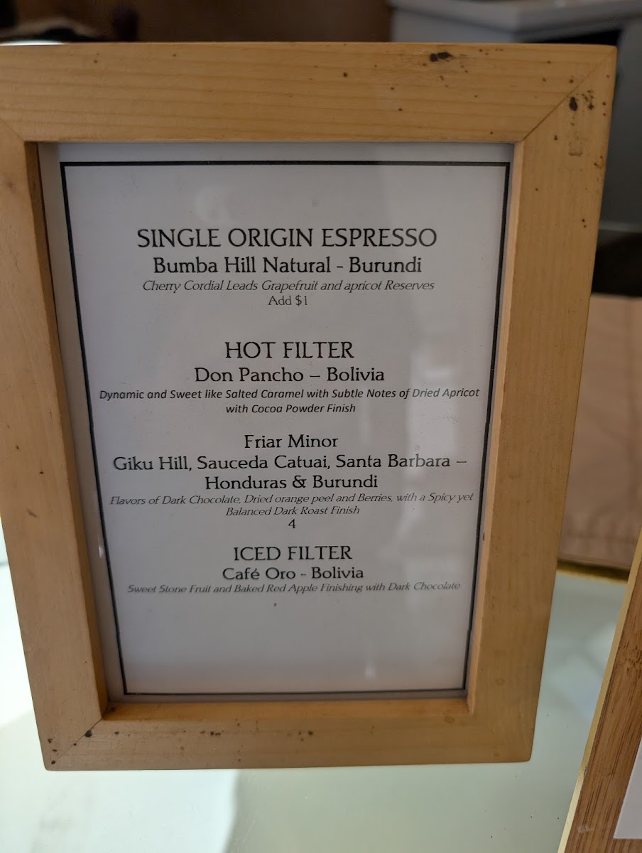 Saint Frank Coffee Photo Menu 2
