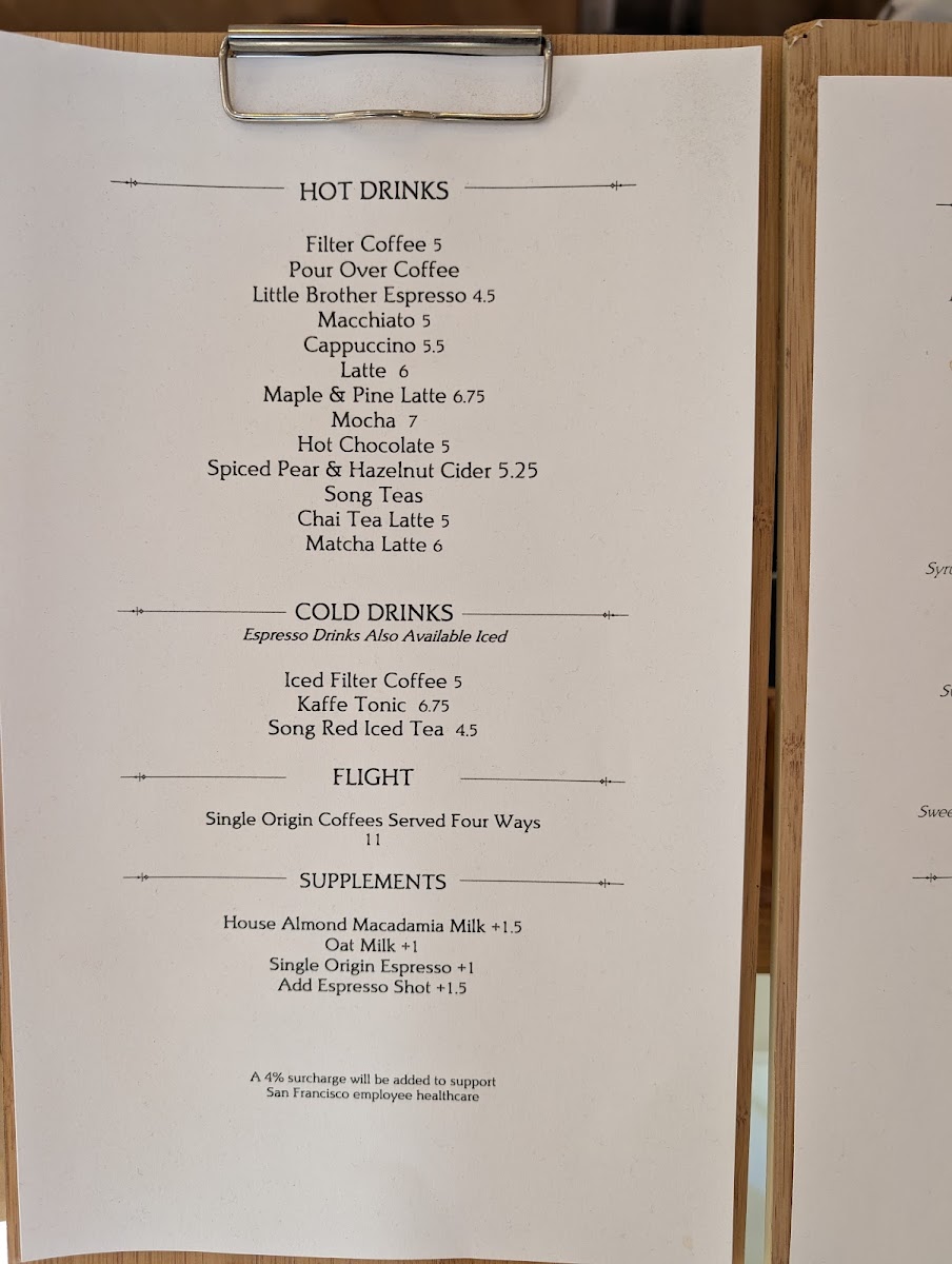 Saint Frank Coffee Photo Menu 3