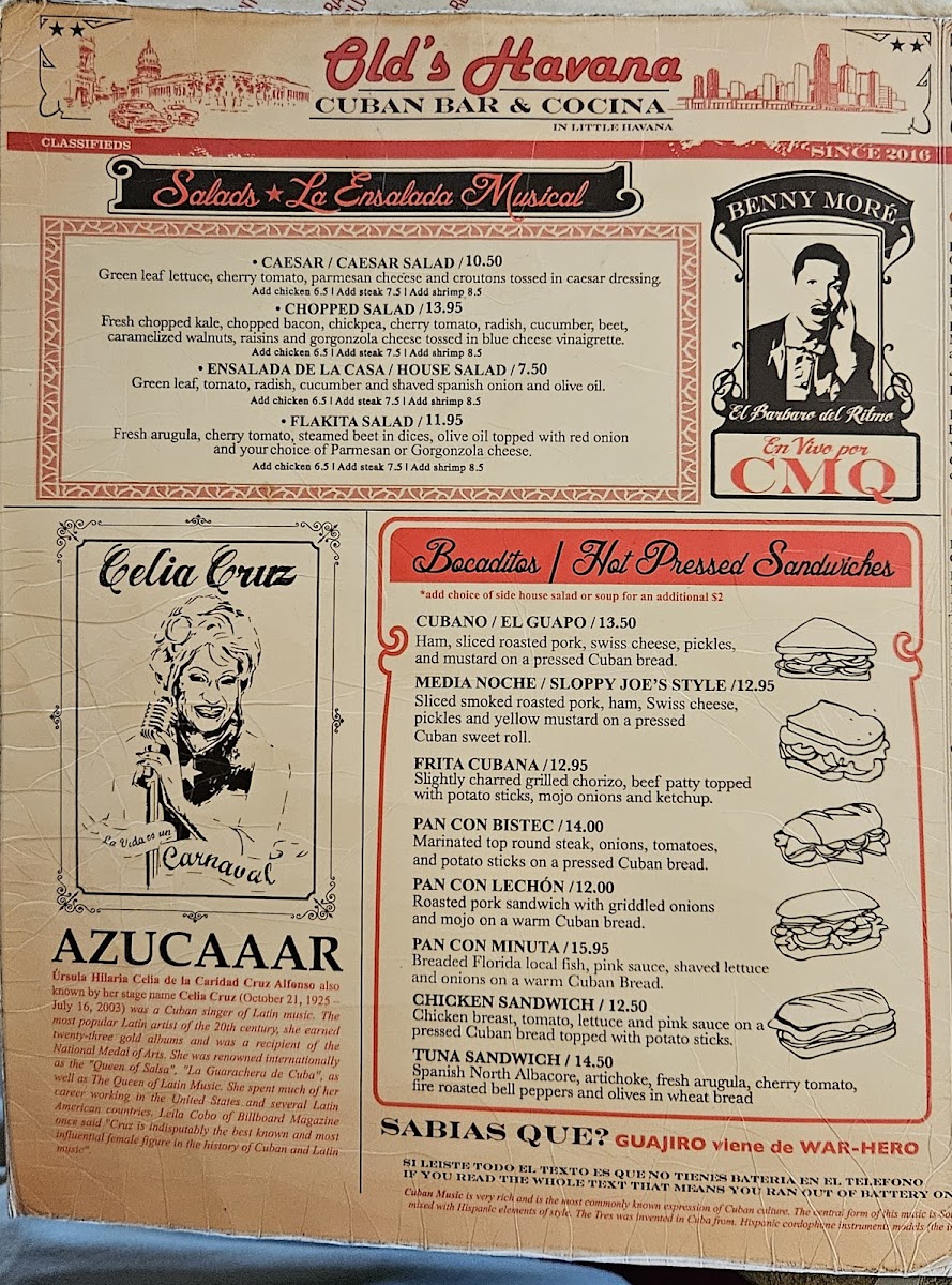 Old's Havana Cuban Bar & Cocina Photo Menu 9