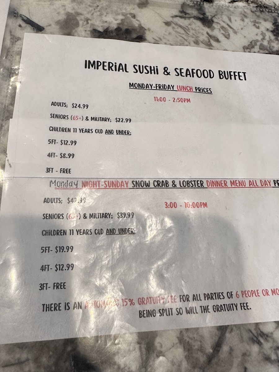 Imperial Sushi Seafood Buffet Photo Menu 9