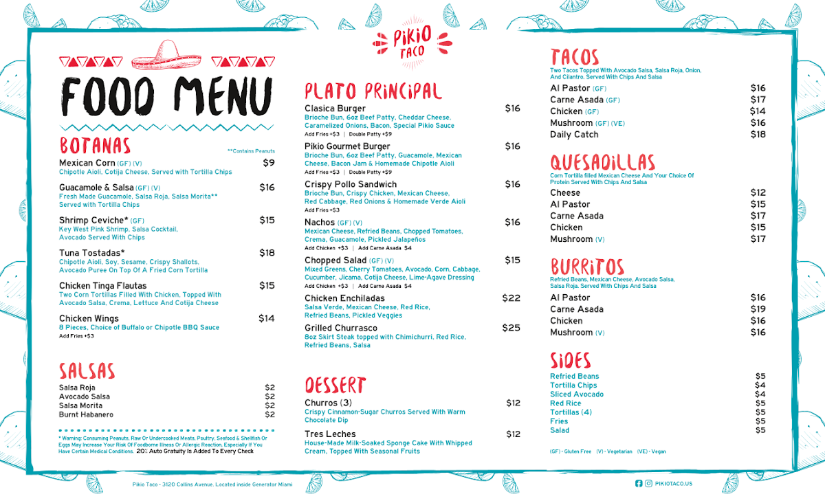 Pikio Taco Photo Menu 1