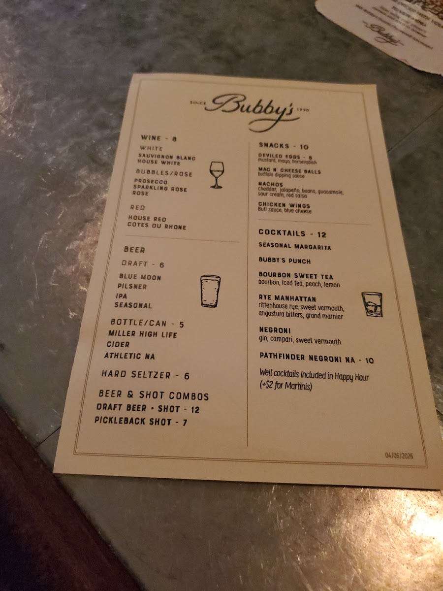 Bubby's Photo Menu 1