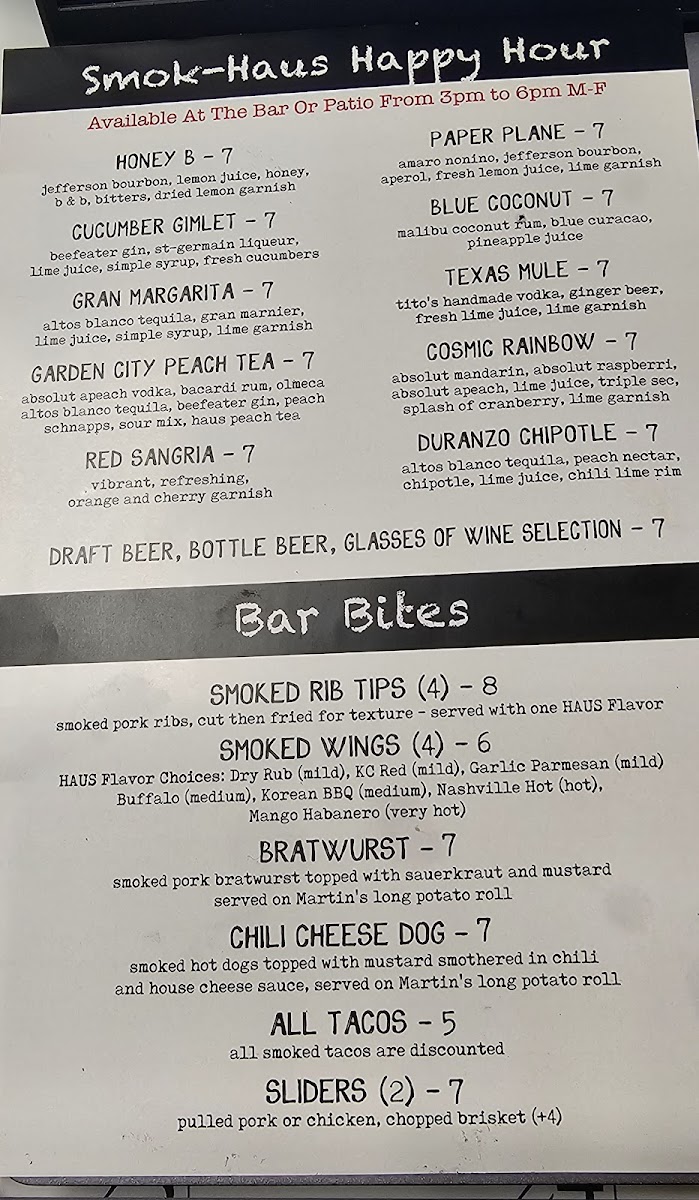 Smok-Haus Photo Menu 1