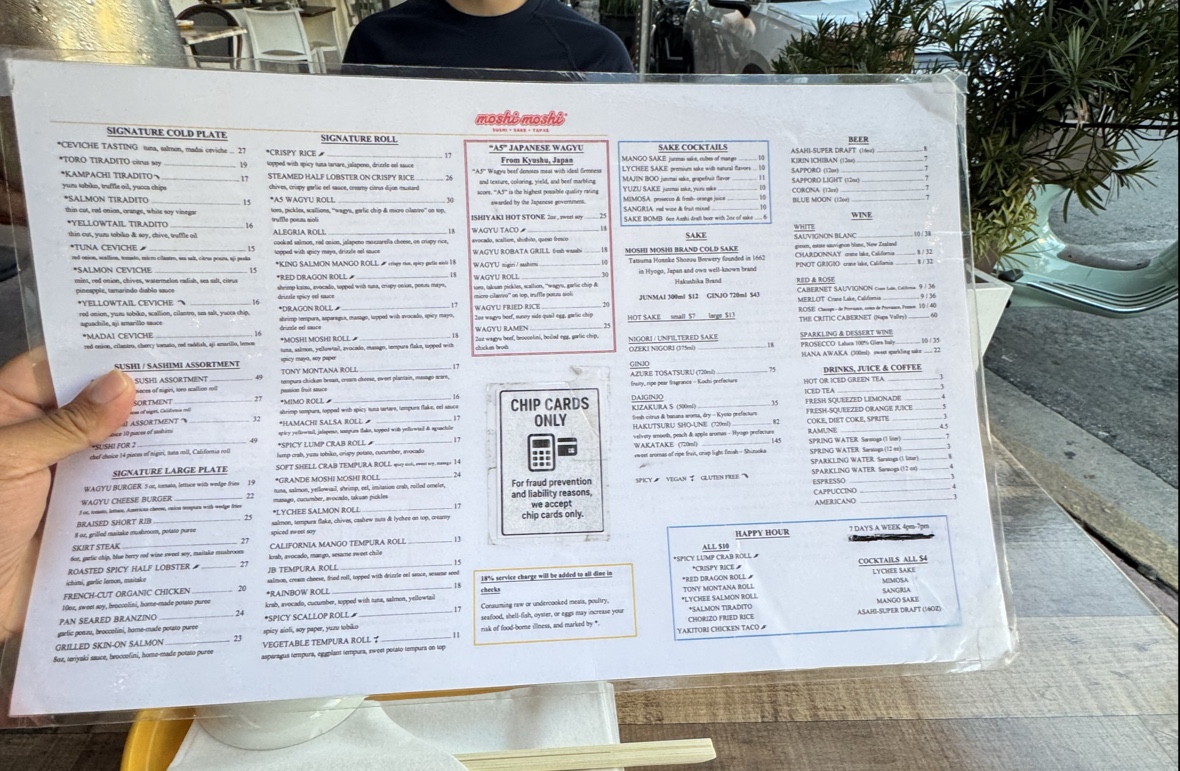 Moshi Moshi Miami Beach Photo Menu 1