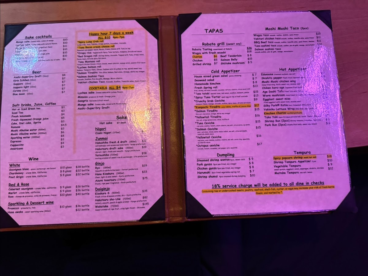 Moshi Moshi Miami Beach Photo Menu 4