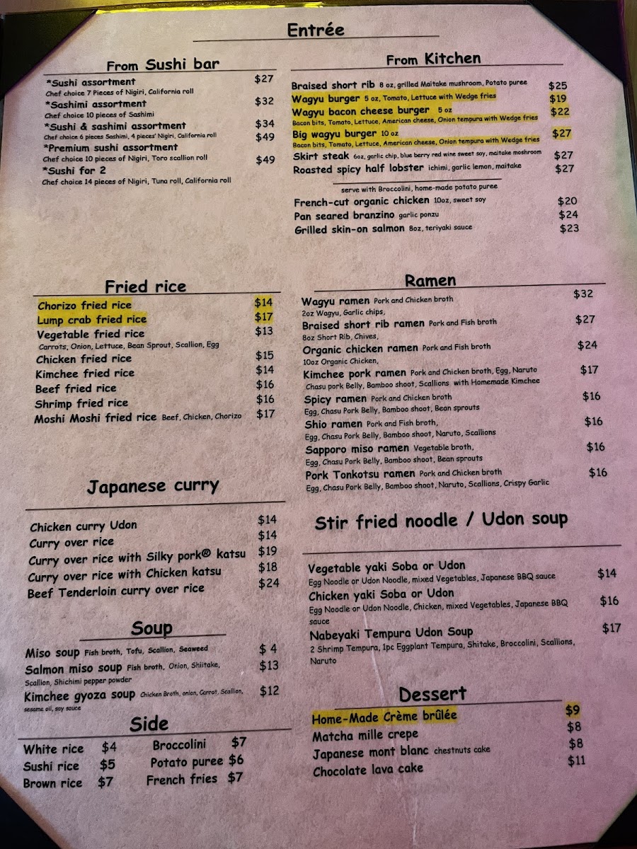 Moshi Moshi Miami Beach Photo Menu 6