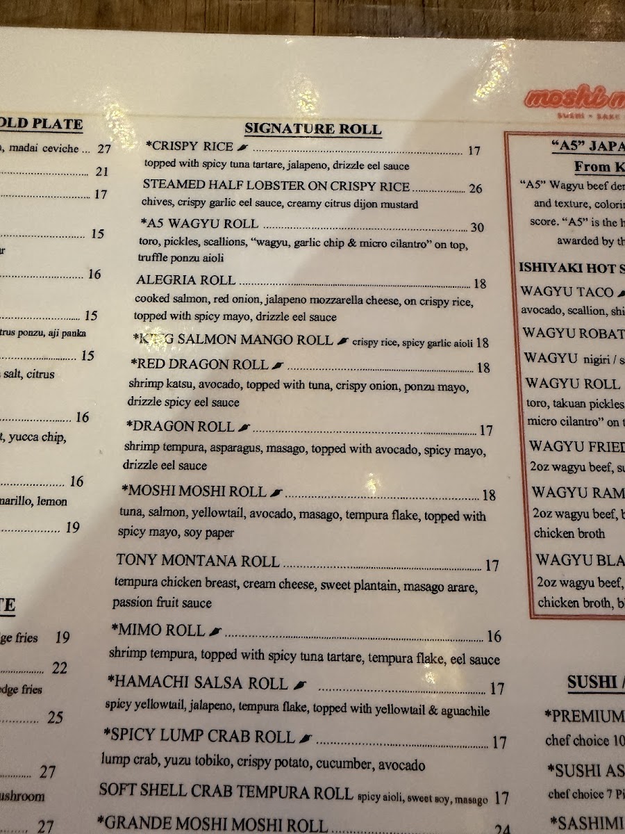 Moshi Moshi Miami Beach Photo Menu 8
