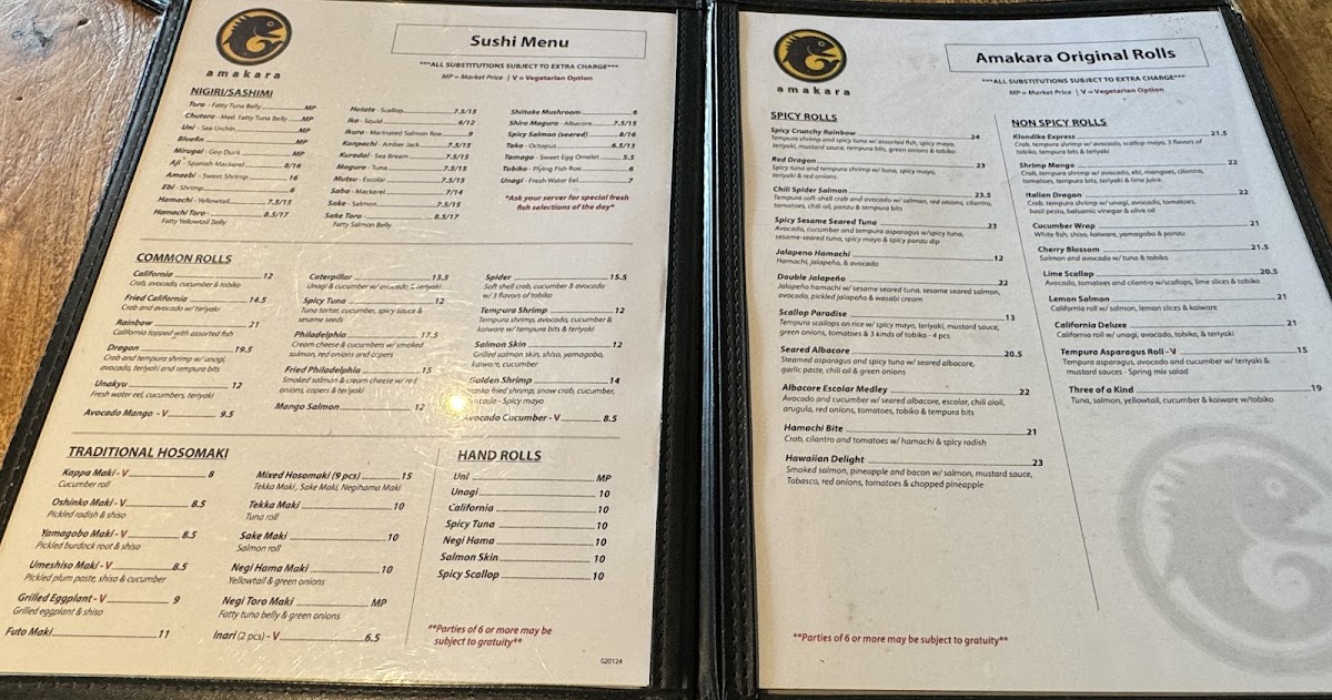 Amakara Photo Menu 1
