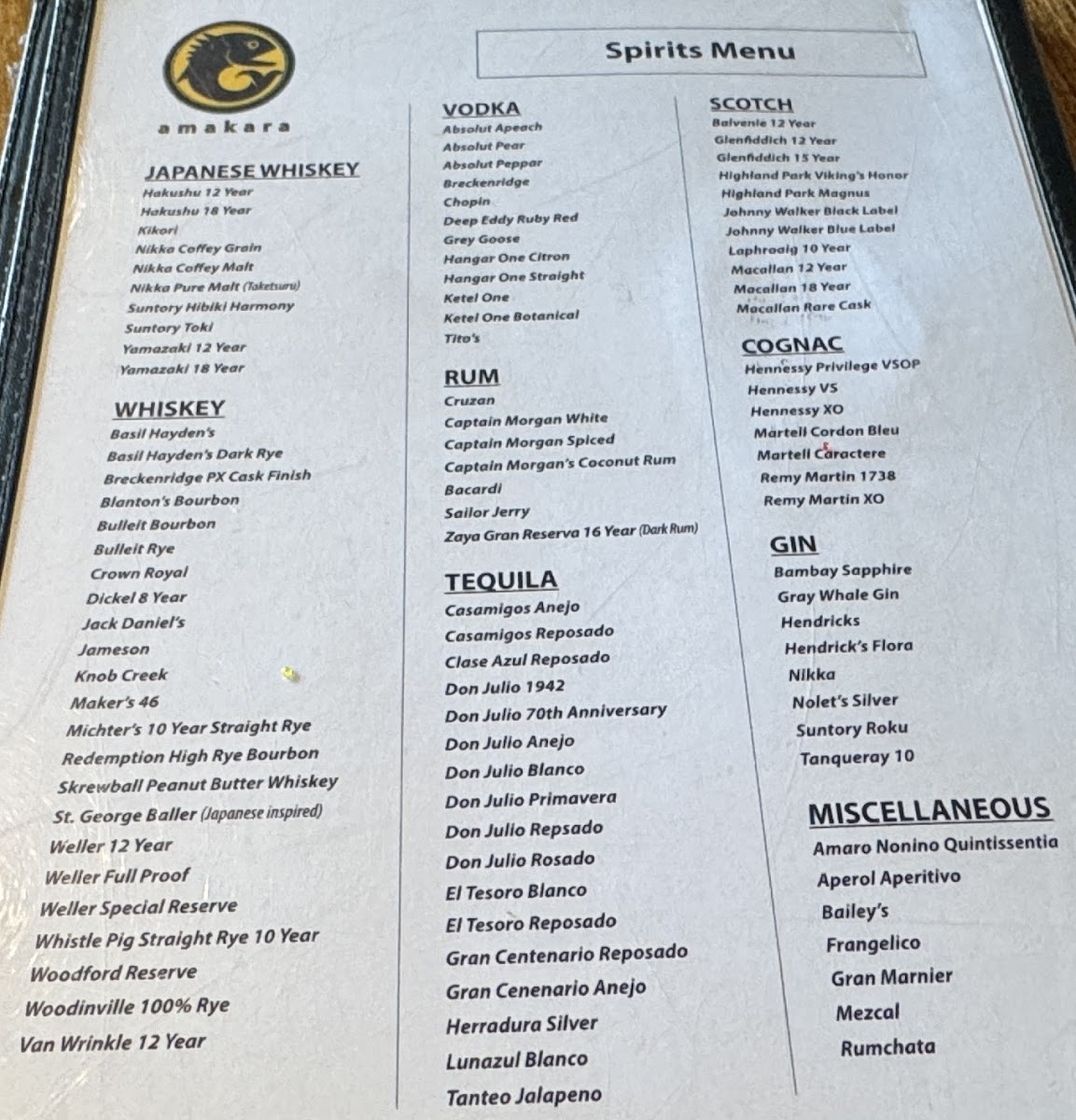 Amakara Photo Menu 3