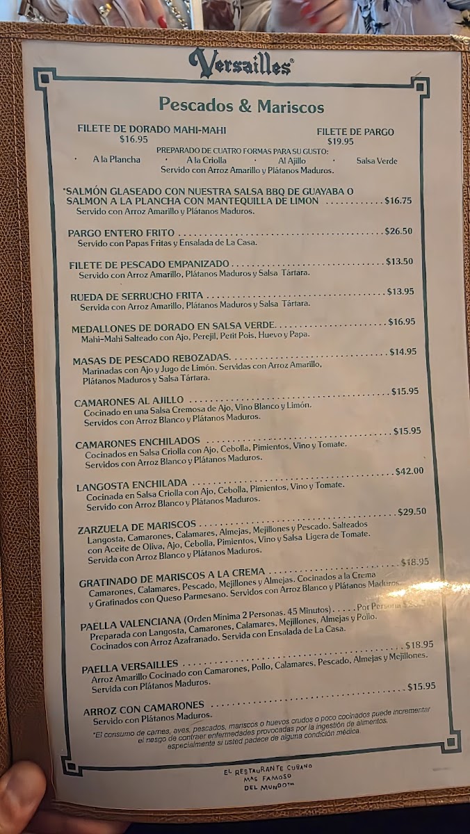 Versailles Restaurant Cuban Cuisine Photo Menu 2