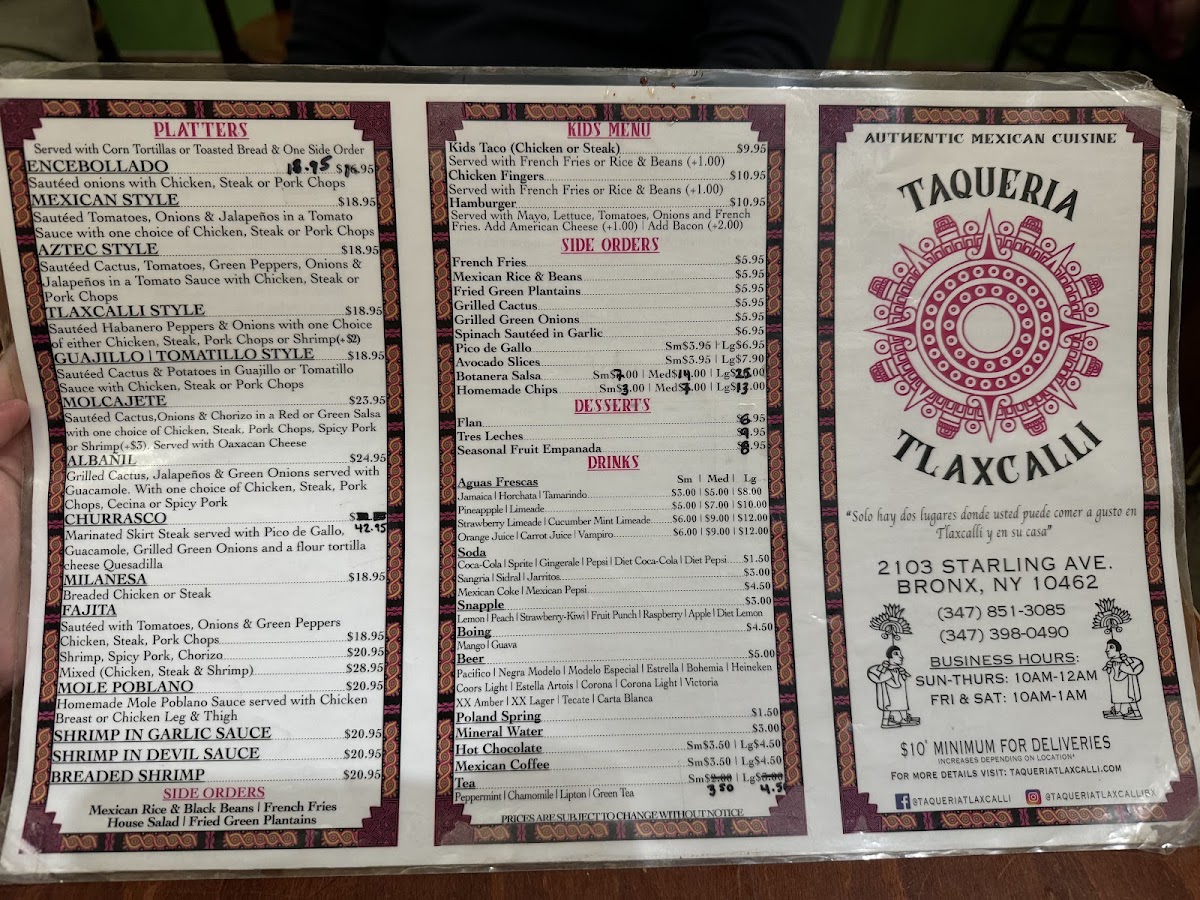 Taqueria Tlaxcalli Photo Menu 3