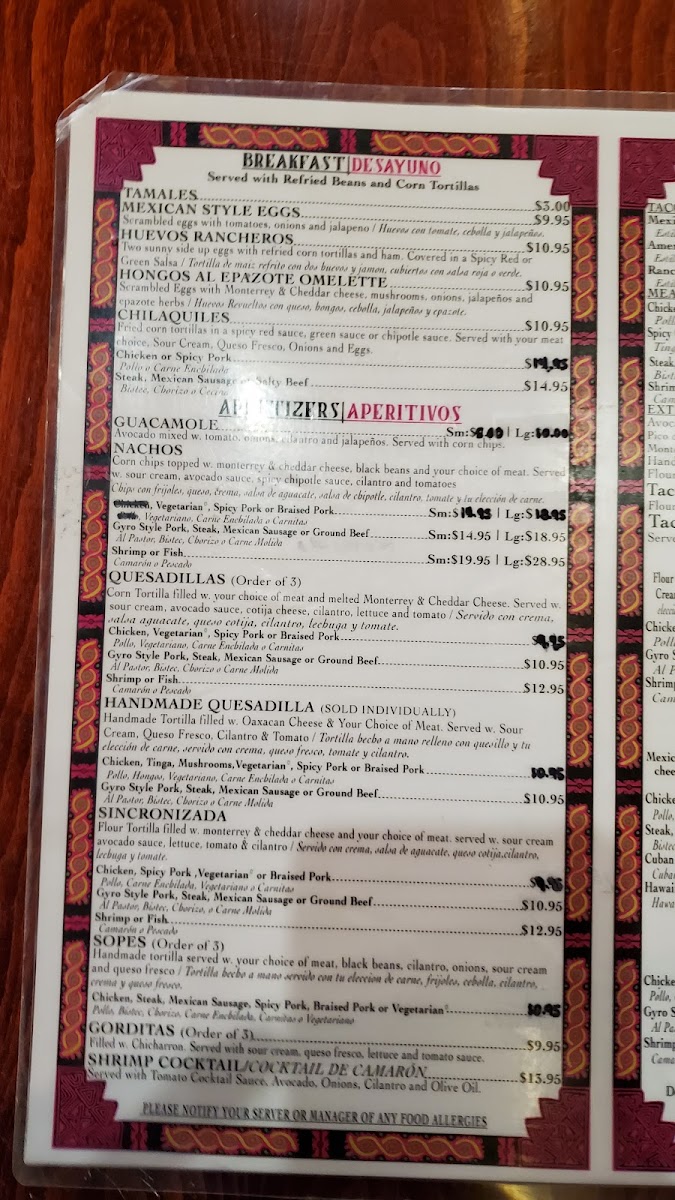 Taqueria Tlaxcalli Photo Menu 9