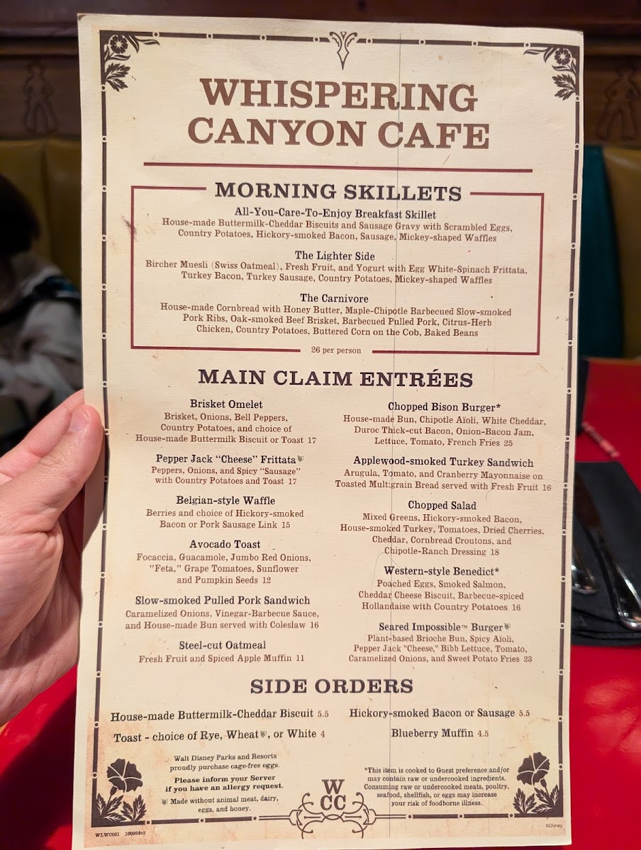 Whispering Canyon Cafe Photo Menu 2