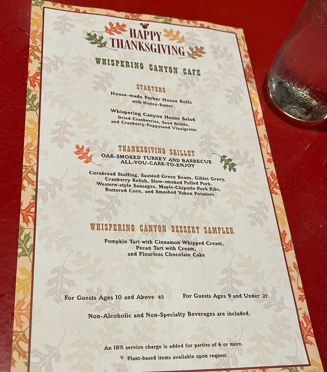 Whispering Canyon Cafe Photo Menu 3