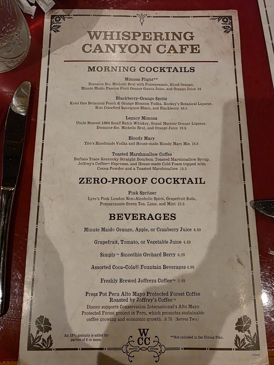 Whispering Canyon Cafe Photo Menu 4