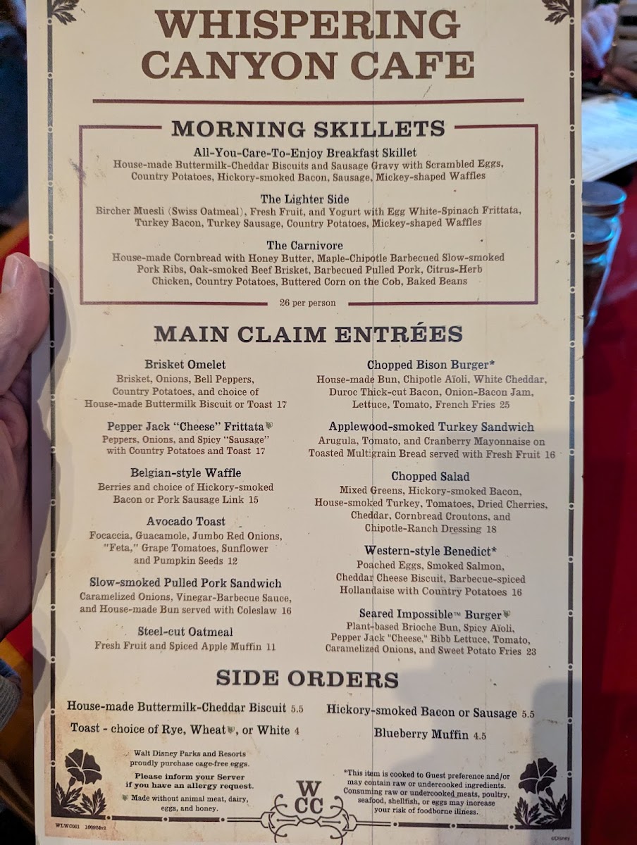 Whispering Canyon Cafe Photo Menu 7