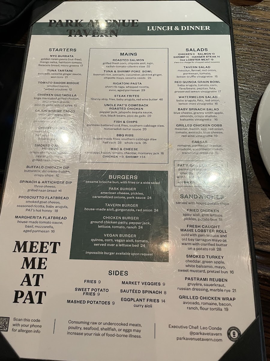 Park Avenue Tavern Photo Menu 5