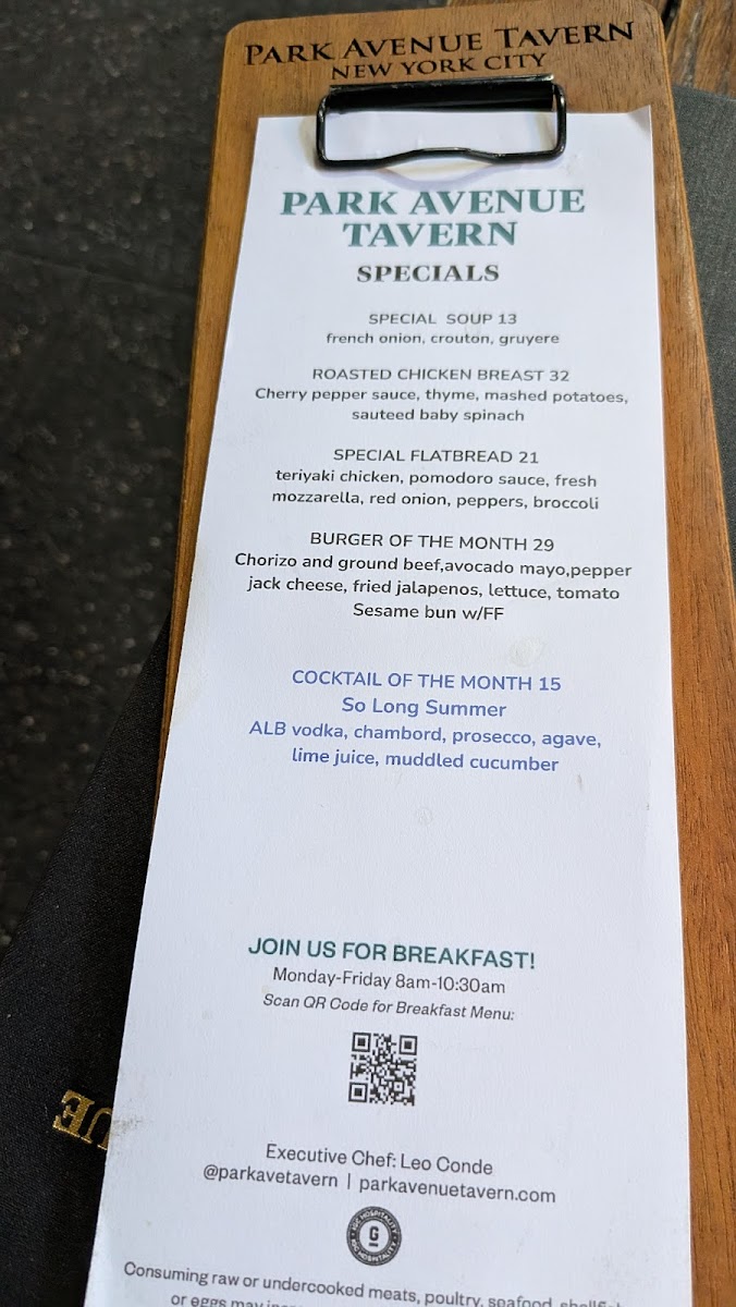 Park Avenue Tavern Photo Menu 6