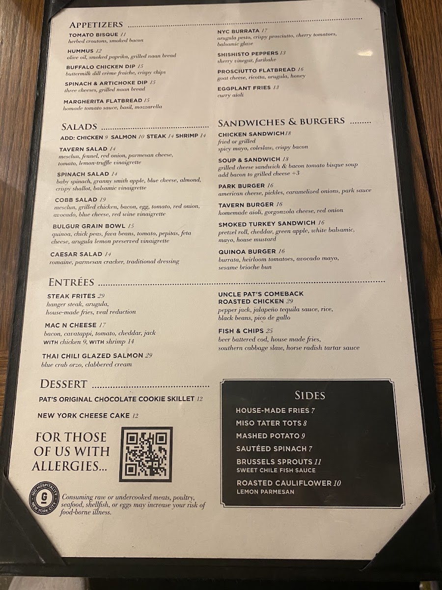 Park Avenue Tavern Photo Menu 8