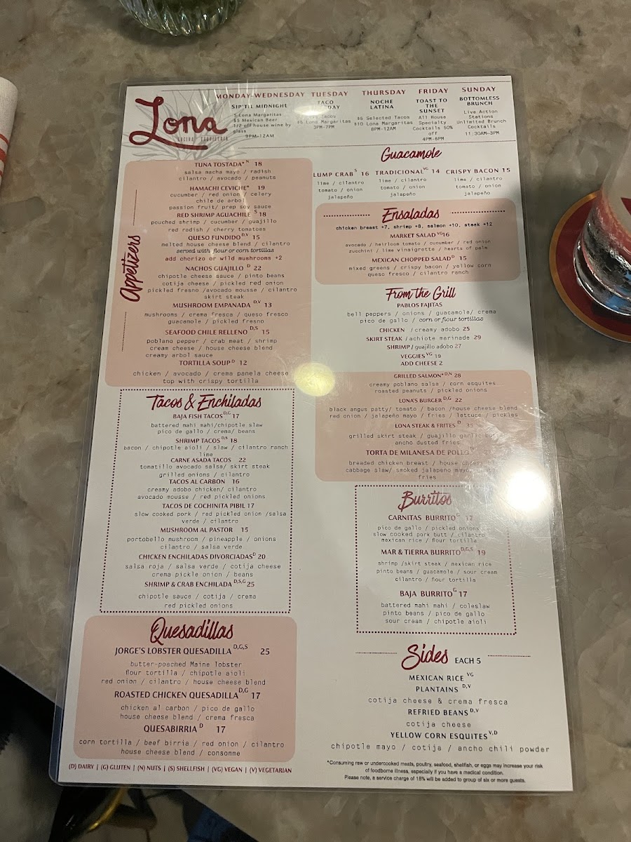 Lona Cocina Tequileria Photo Menu 6