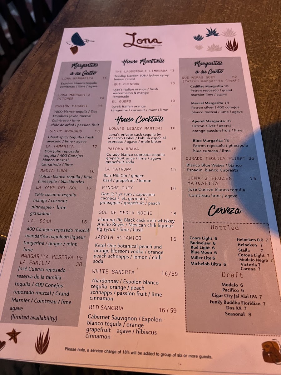 Lona Cocina Tequileria Photo Menu 9