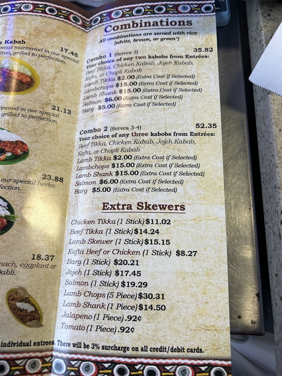 Kabul Kabab House Photo Menu 1