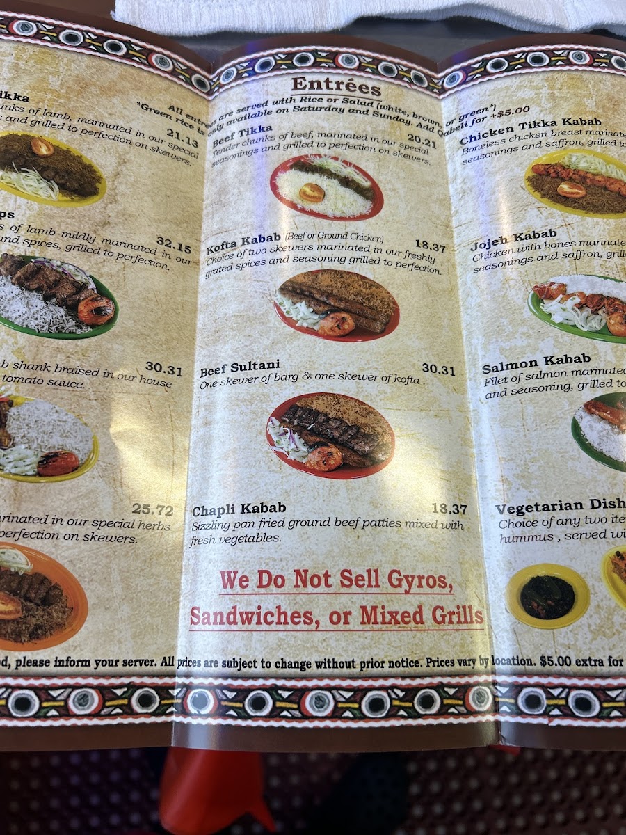 Kabul Kabab House Photo Menu 7