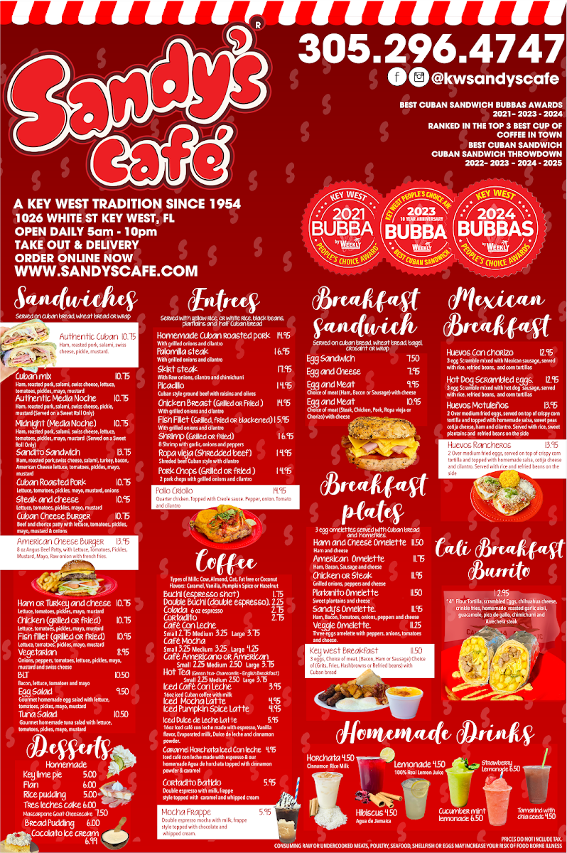 Sandy's Café Photo Menu 2