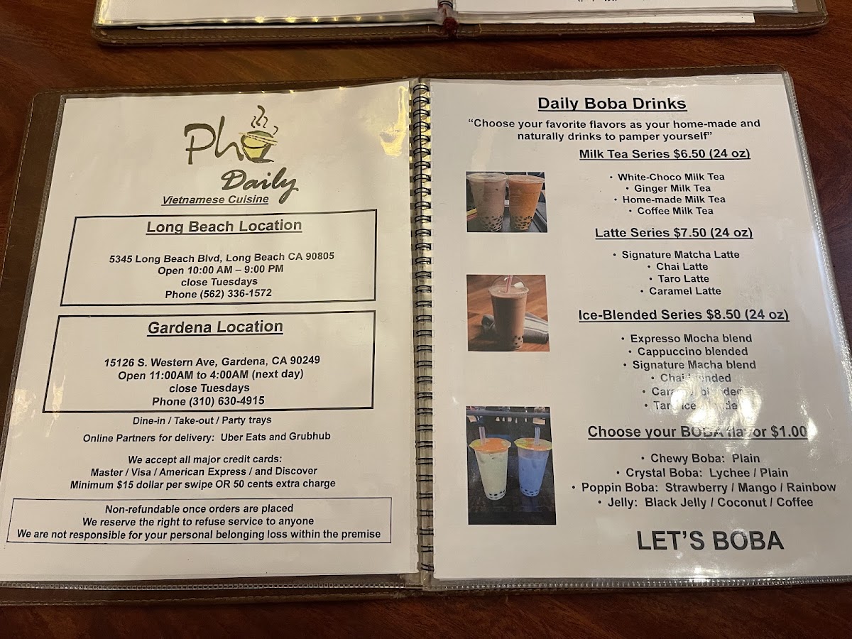 Pho Daily Photo Menu 6