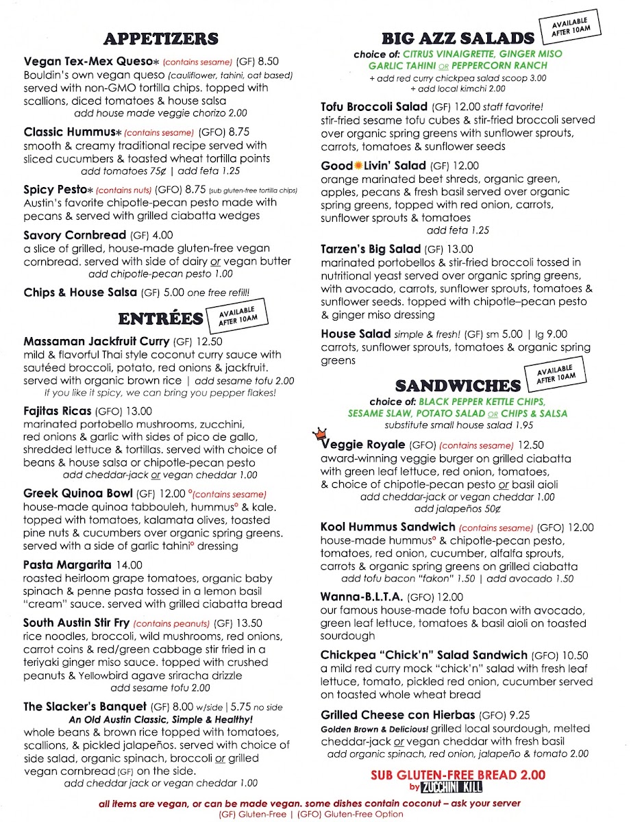 Bouldin Creek Cafe Photo Menu 3